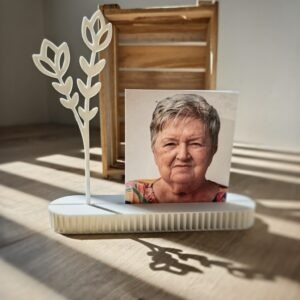Foto/kaarten houder met bloem